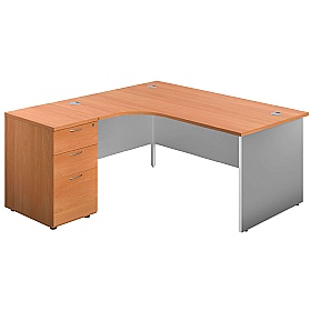 Panel Plus Ergonomic Radial Office Desks with Desk