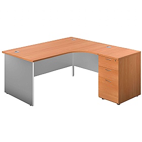 Panel Plus Ergonomic Radial Office Desks with Desk