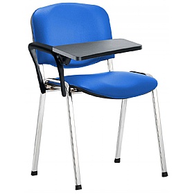 Iso Chrome Frame Vinyl Conference Chair With Writing Tablet