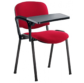 Iso Black Frame Conference Chair With Writing Tabl