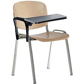 Iso Wooden Conference Chair With Writing Tablet