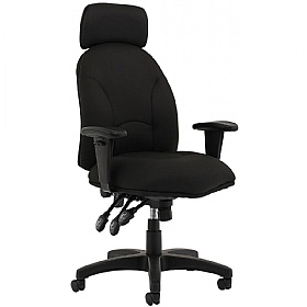 Jet Black Fabric Executive Office Chair