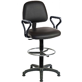 Ergo Blaster Faux Leather Draughtsman Chairs