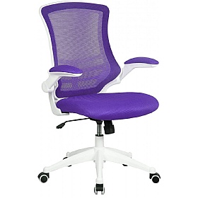 Luna White Medium Back Mesh Task Operator Chairs