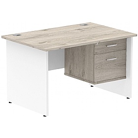 Contra Panel End Rectangular Desk With Single Fixe