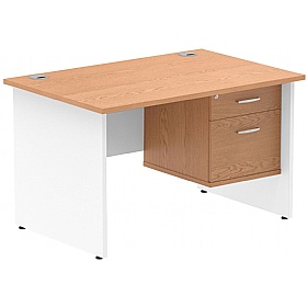 Contra Panel End Rectangular Desk With Single Fixe