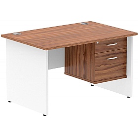 Contra Panel End Rectangular Desk With Single Fixe