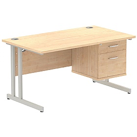 Impulse Contract Rectangular Desk With Single Fixe
