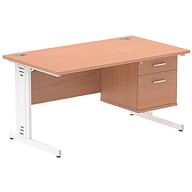 Syndicat Rectangular Office Desk With Single Fixed