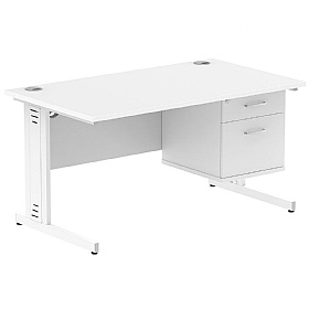 Syndicat Rectangular Office Desk With Single Fixed