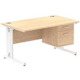Syndicat Rectangular Office Desk With Single Fixed
