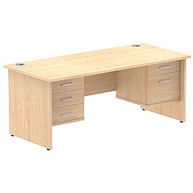 Impulse Panel End Rectangular Office Desk With Dou