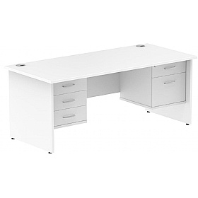 Impulse Panel End Rectangular Office Desk With Dou