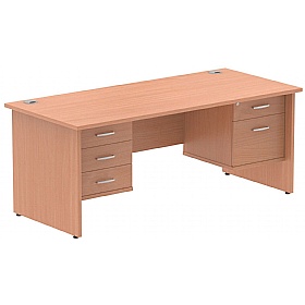 Impulse Panel End Rectangular Office Desk With Dou