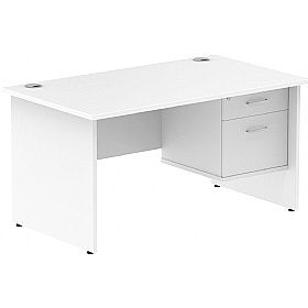 Impulse Panel End Rectangular Office Desk With Sin