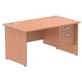 Impulse Panel End Rectangular Office Desk With Sin