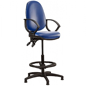 Kirby High Back Vinyl Draughtsman Chair