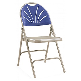 QuikFold Lightweight Fan Back Folding Chair (Pack of 4)