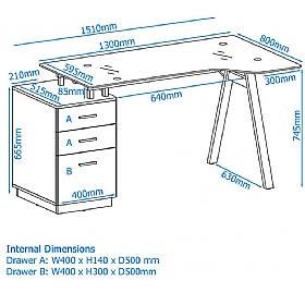 Cleveland Glass Home Office Desk