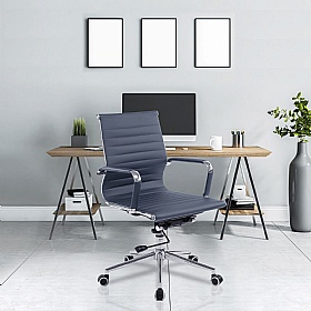 Aura Contemporary Medium Back Bonded Leather Executive Office Chairs - Office Chairs