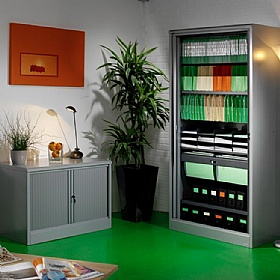 Silverline Kontrax Side Tambour Cupboards - Office Storage