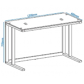 Air Smoked Glass Home Office Desk