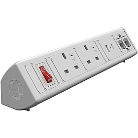 Boost Desktop Power Module 2 Power, 1 USB A, 1 USB C, 2 CAT 6 Data - Office Accessories