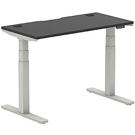 Ebony Black Compact Electric Height Adjustable Office Desks - Office Desks