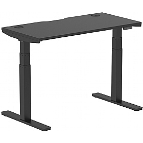 Ebony Black Compact Electric Height Adjustable Office Desks - Office Desks