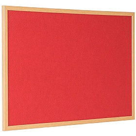 Bi Office Earth Oak Frame Felt Noticeboard Red