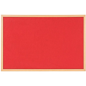 Bi Office Earth Oak Frame Felt Noticeboard Red