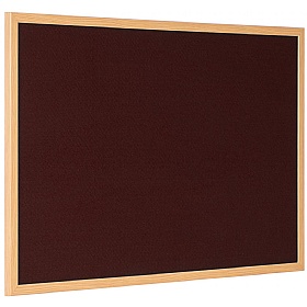 Bi Office Earth Oak Frame Felt Noticeboard Burgund