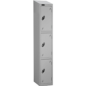 Atom Silver Antibacterial Sloping Top Lockers - Ha
