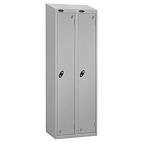 Atom Silver Antibacterial Sloping Top Lockers - Ha