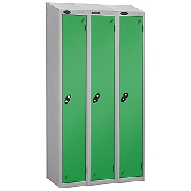 Atom Silver Antibacterial Sloping Top Lockers - Ha