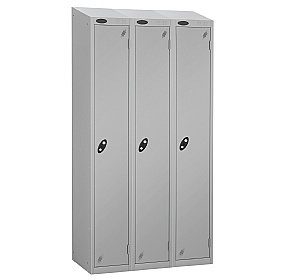 Atom Silver Antibacterial Sloping Top Lockers - Ha