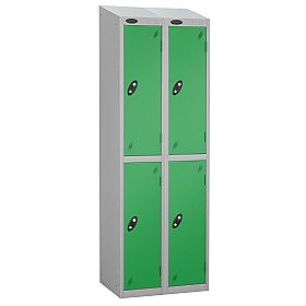 Atom Silver Antibacterial Sloping Top Lockers - Ha