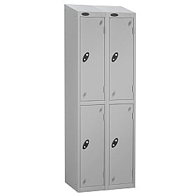 Atom Silver Antibacterial Sloping Top Lockers - Ha