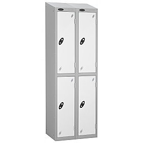Atom Silver Antibacterial Sloping Top Lockers - Ha