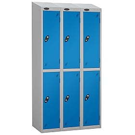 Atom Silver Antibacterial Sloping Top Lockers - Ha