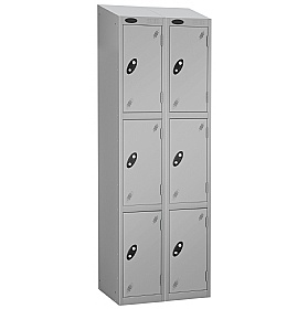 Atom Silver Antibacterial Sloping Top Lockers - Ha