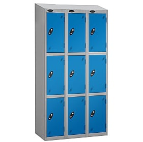 Atom Silver Antibacterial Sloping Top Lockers - Ha