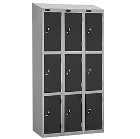 Atom Silver Antibacterial Sloping Top Lockers - Ha