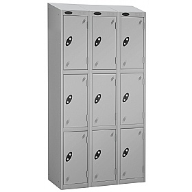 Atom Silver Antibacterial Sloping Top Lockers - Ha