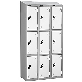 Atom Silver Antibacterial Sloping Top Lockers - Ha