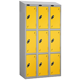 Atom Silver Antibacterial Sloping Top Lockers - Ha