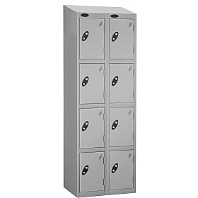 Atom Silver Antibacterial Sloping Top Lockers - Ha