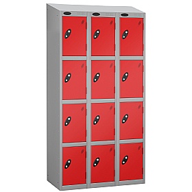 Atom Silver Antibacterial Sloping Top Lockers - Ha