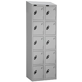 Atom Silver Antibacterial Sloping Top Lockers - Ha