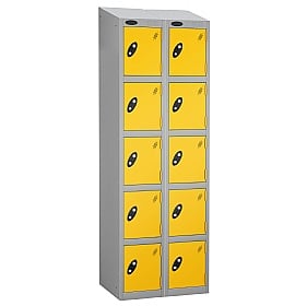 Atom Silver Antibacterial Sloping Top Lockers - Ha